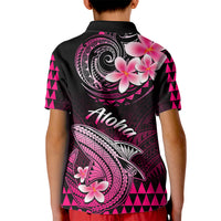 Hawaii Kid Polo Shirt Polynesian Shark with Kakau Pink Version LT01 - Polynesian Pride
