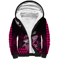 Hawaii Sherpa Hoodie Polynesian Shark with Kakau Pink Version LT01 Unisex Pink - Polynesian Pride