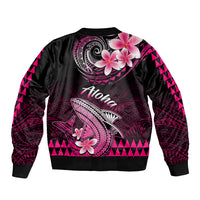 Hawaii Sleeve Zip Bomber Jacket Polynesian Shark with Kakau Pink Version LT01 - Polynesian Pride