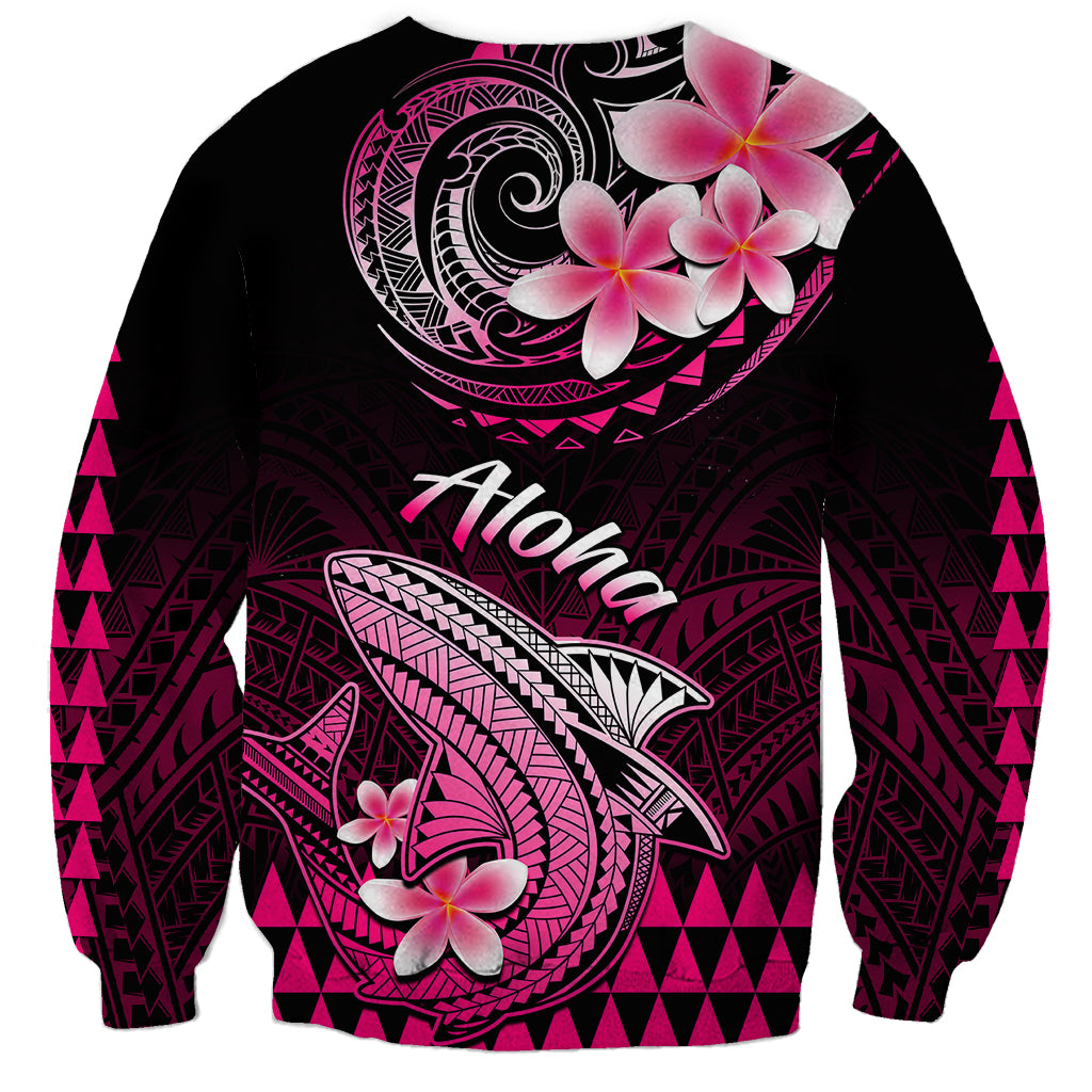 Hawaii Sweatshirt Polynesian Shark with Kakau Pink Version LT01 - Polynesian Pride