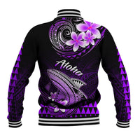Hawaii Baseball Jacket Polynesian Shark with Kakau Purple Version LT01 - Polynesian Pride