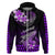 Hawaii Hoodie Polynesian Shark with Kakau Purple Version LT01 Zip Hoodie Purple - Polynesian Pride