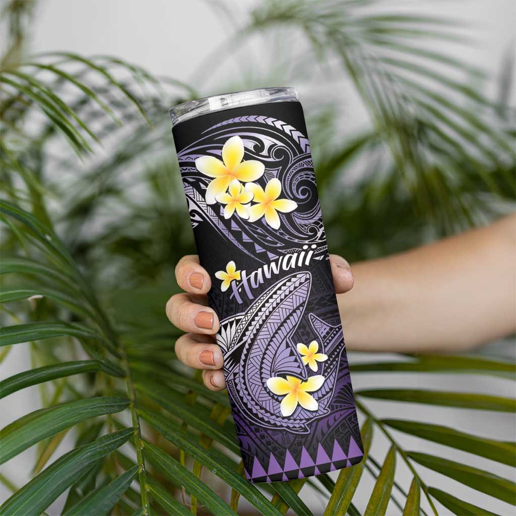 Hawaii Skinny Tumbler Polynesian Shark with Kakau Purple Version