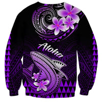 Hawaii Sweatshirt Polynesian Shark with Kakau Purple Version LT01 - Polynesian Pride
