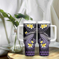 Hawaii Tumbler With Handle Polynesian Shark with Kakau Purple Version