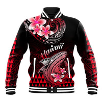 Hawaii Baseball Jacket Polynesian Shark with Kakau Red Version LT01 Unisex Red - Polynesian Pride