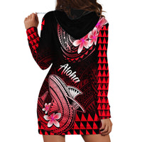 Hawaii Hoodie Dress Polynesian Shark with Kakau Red Version LT01 - Polynesian Pride