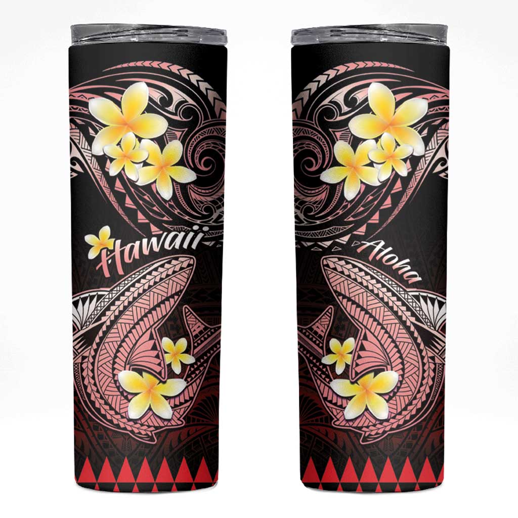 Hawaii Skinny Tumbler Polynesian Shark with Kakau Red Version