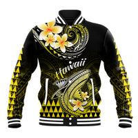 Hawaii Baseball Jacket Polynesian Shark with Kakau Yellow Version LT01 Unisex Yellow - Polynesian Pride