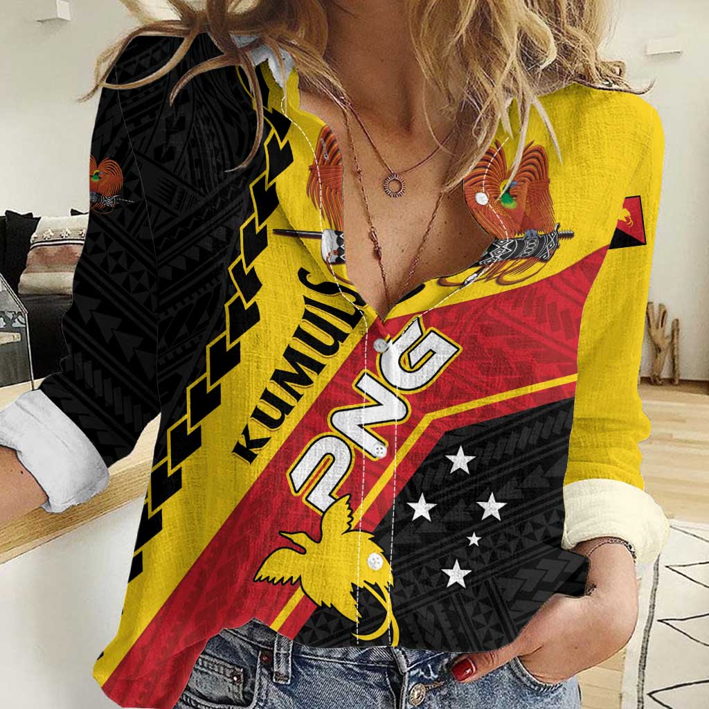 Custom PNG Women Casual Shirt The Kumuls Are On A Roll LT01 Female Black - Polynesian Pride