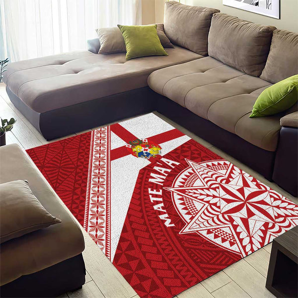 Tonga Rugby Mate Maa Area Rug Ngatu Pattern LT01