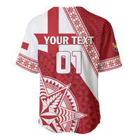 Custom Tonga Rugby Mate Maa Baseball Jersey Ngatu Pattern LT01 - Polynesian Pride