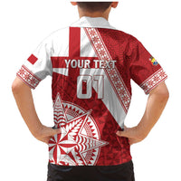 Custom Tonga Rugby Mate Maa Family Matching Mermaid Dress and Hawaiian Shirt Ngatu Pattern LT01 - Polynesian Pride