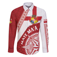 Custom Tonga Rugby Mate Maa Family Matching Off The Shoulder Long Sleeve Dress and Hawaiian Shirt Ngatu Pattern