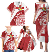 Custom Tonga Rugby Mate Maa Family Matching Puletasi and Hawaiian Shirt Ngatu Pattern
