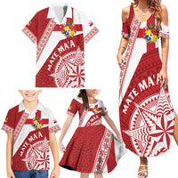 Custom Tonga Rugby Mate Maa Family Matching Summer Maxi Dress and Hawaiian Shirt Ngatu Pattern LT01 - Polynesian Pride