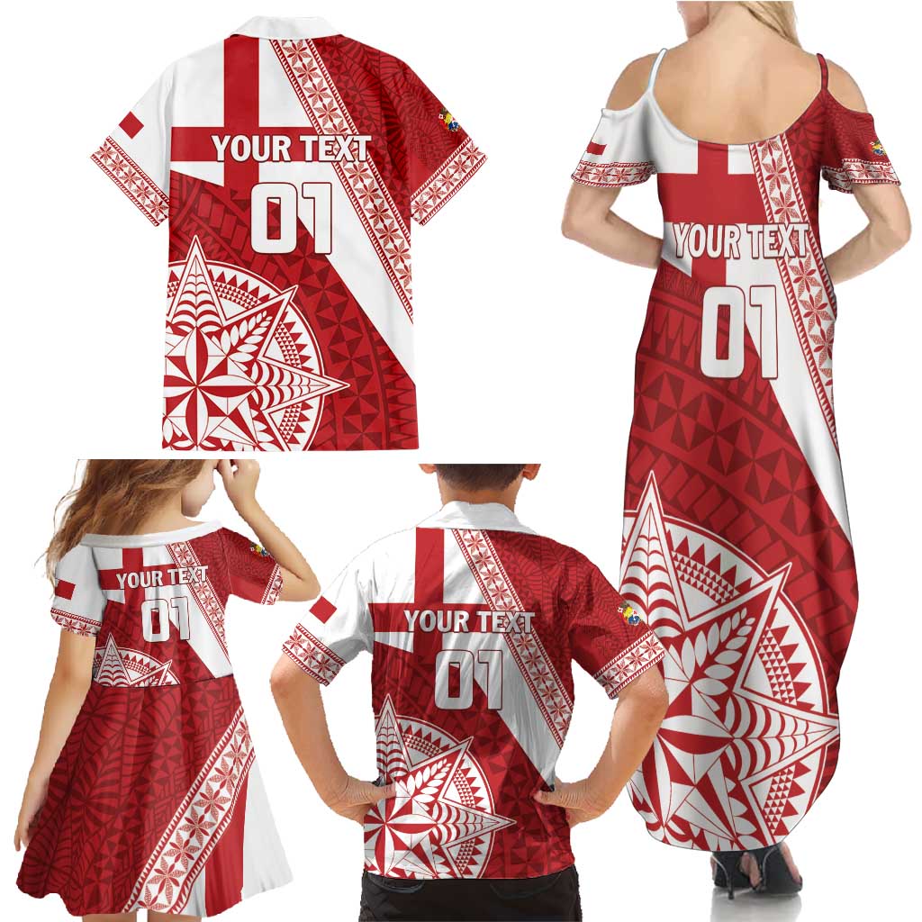 Custom Tonga Rugby Mate Maa Family Matching Summer Maxi Dress and Hawaiian Shirt Ngatu Pattern LT01 - Polynesian Pride