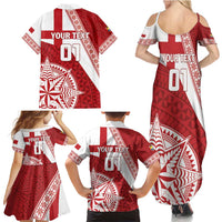 Custom Tonga Rugby Mate Maa Family Matching Summer Maxi Dress and Hawaiian Shirt Ngatu Pattern LT01 - Polynesian Pride