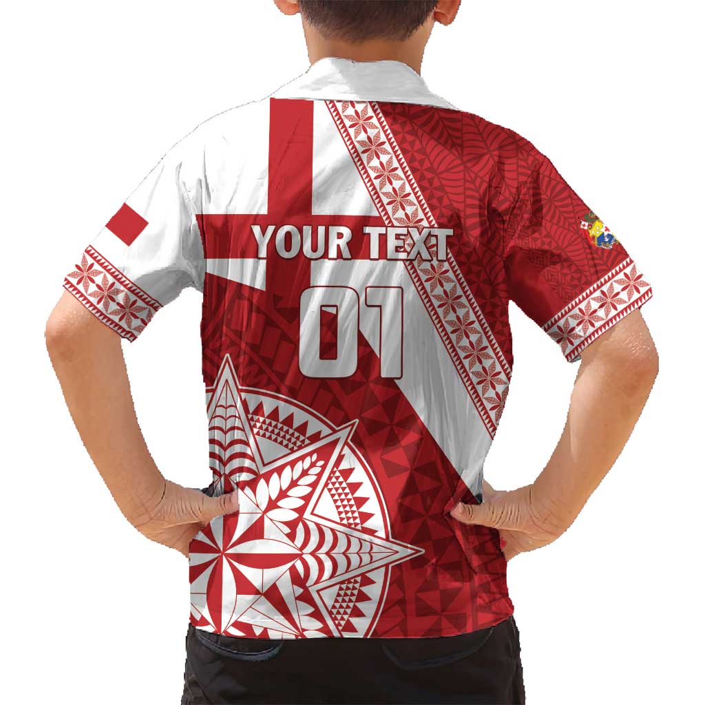 Custom Tonga Rugby Mate Maa Family Matching Tank Maxi Dress and Hawaiian Shirt Ngatu Pattern LT01 - Polynesian Pride