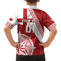 Custom Tonga Rugby Mate Maa Family Matching Tank Maxi Dress and Hawaiian Shirt Ngatu Pattern LT01 - Polynesian Pride