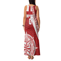 Custom Tonga Rugby Mate Maa Family Matching Tank Maxi Dress and Hawaiian Shirt Ngatu Pattern LT01 - Polynesian Pride
