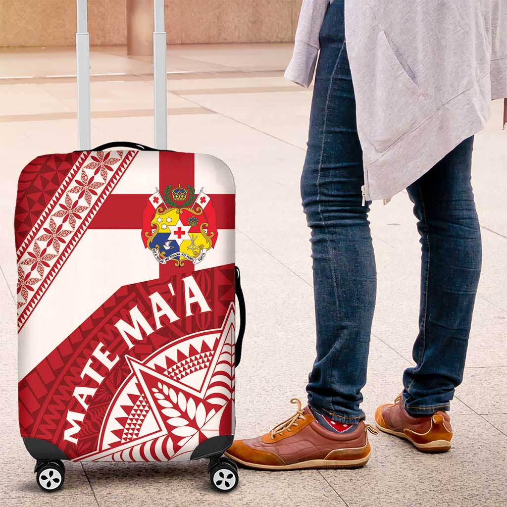 Tonga Rugby Mate Maa Luggage Cover Ngatu Pattern LT01 Red - Polynesian Pride