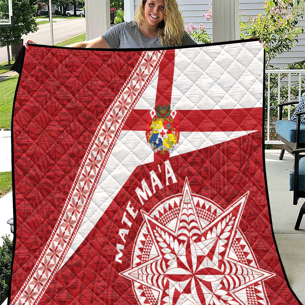Tonga Rugby Mate Maa Quilt Ngatu Pattern LT01 Red - Polynesian Pride
