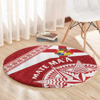 Tonga Rugby Mate Maa Round Carpet Ngatu Pattern LT01 - Polynesian Pride