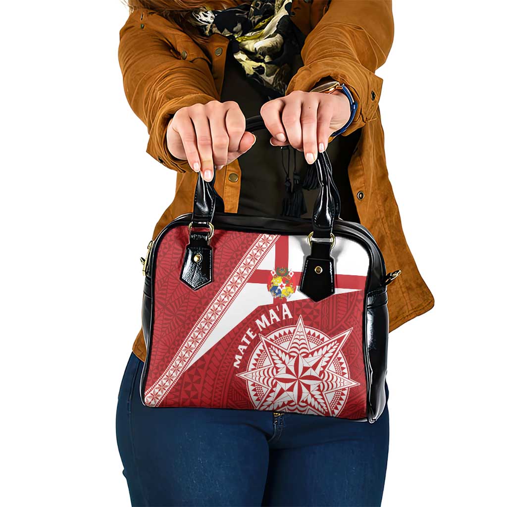 Tonga Rugby Mate Maa Shoulder Handbag Ngatu Pattern LT01 One Size Red - Polynesian Pride