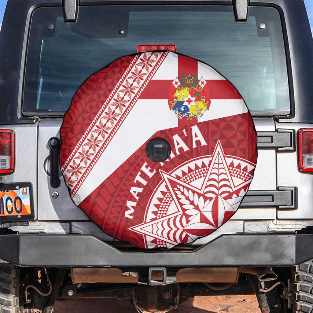 Tonga Rugby Mate Maa Spare Tire Cover Ngatu Pattern LT01 Red - Polynesian Pride