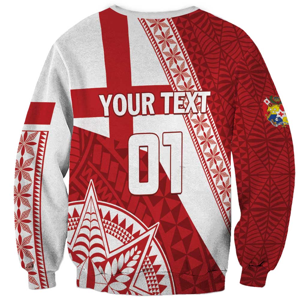 Custom Tonga Rugby Mate Maa Sweatshirt Ngatu Pattern