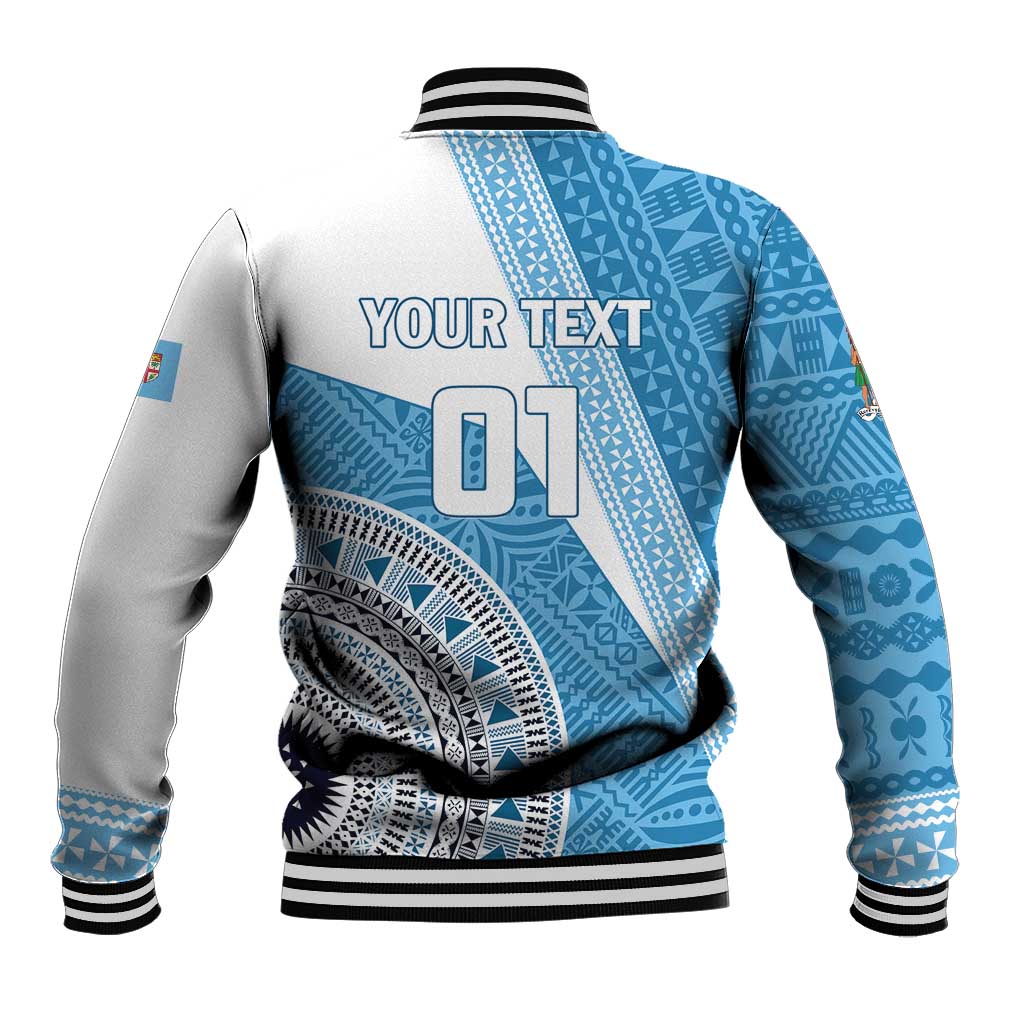 Custom Fiji Rugby Bati Baseball Jacket Tapa Pattern LT01 - Polynesian Pride