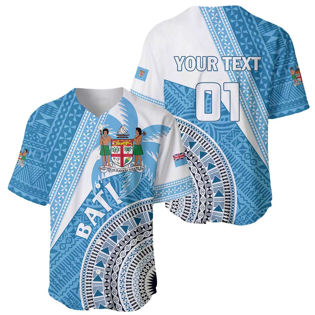 Custom Fiji Rugby Bati Baseball Jersey Tapa Pattern LT01 - Polynesian Pride