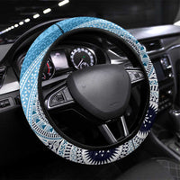 Fiji Rugby Bati Steering Wheel Cover Tapa Pattern LT01 Universal Fit Blue - Polynesian Pride