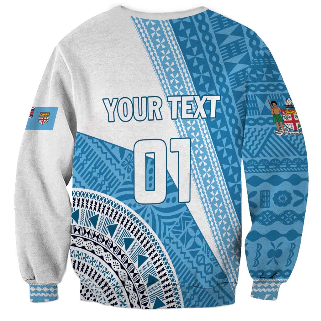 Custom Fiji Rugby Bati Sweatshirt Tapa Pattern LT01 - Polynesian Pride