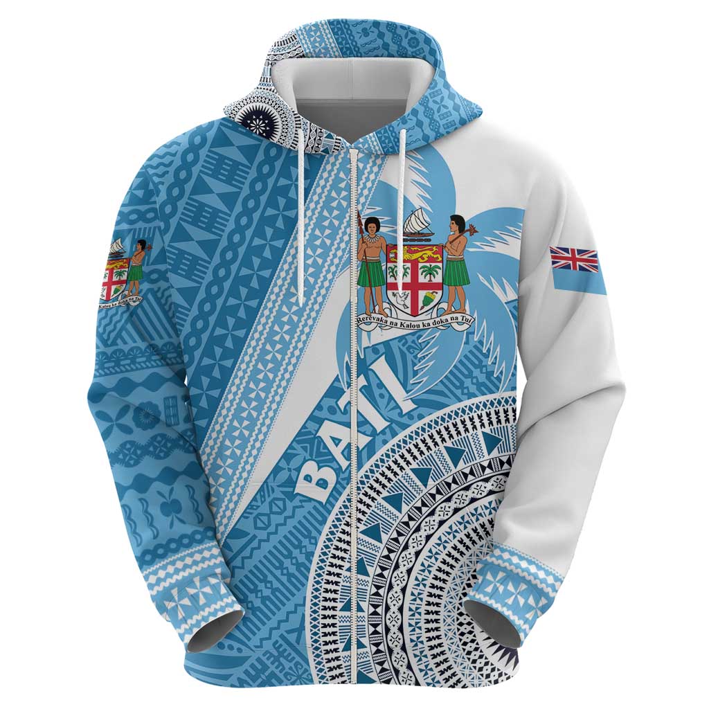 Custom Fiji Rugby Bati Zip Hoodie Tapa Pattern LT01 - Polynesian Pride