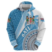 Custom Fiji Rugby Bati Zip Hoodie Tapa Pattern LT01 - Polynesian Pride