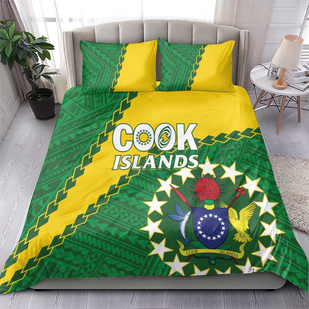 Cook Islands Rugby Kukis Bedding Set Circle Stars