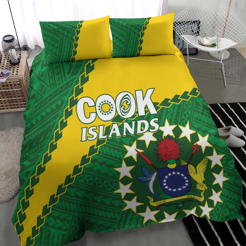 Cook Islands Rugby Kukis Bedding Set Circle Stars