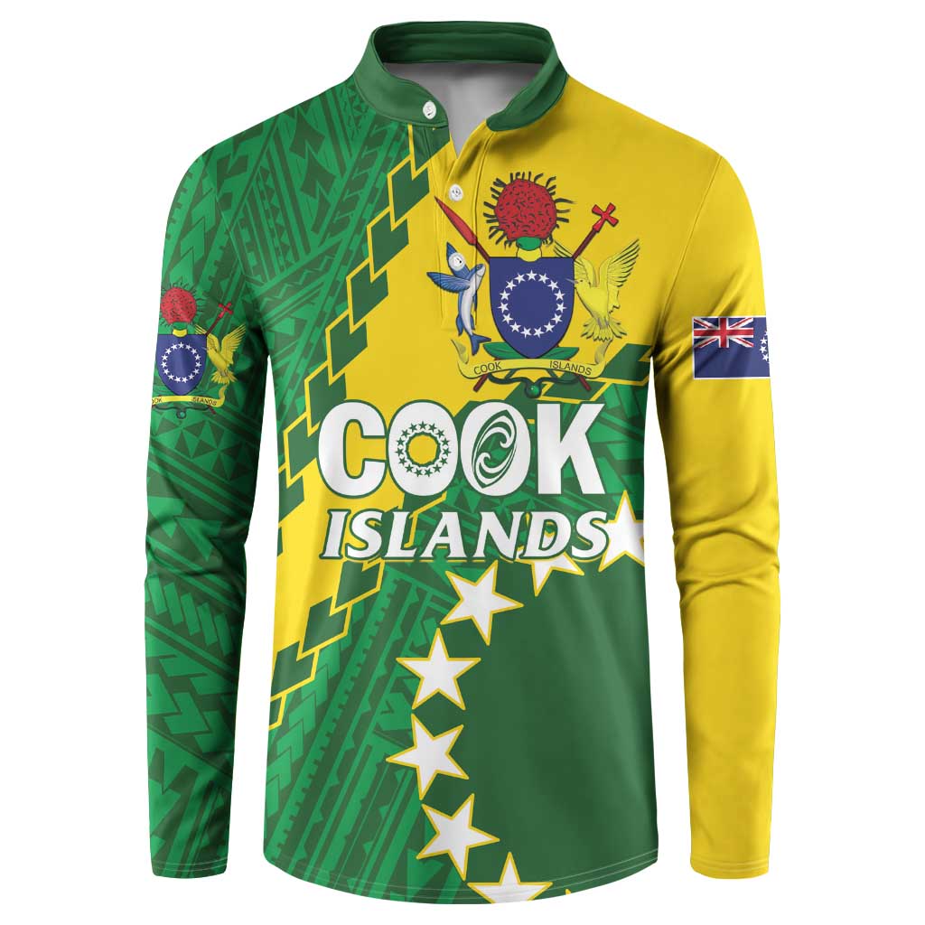 Custom Cook Islands Rugby Kukis Button Sweatshirt Circle Stars