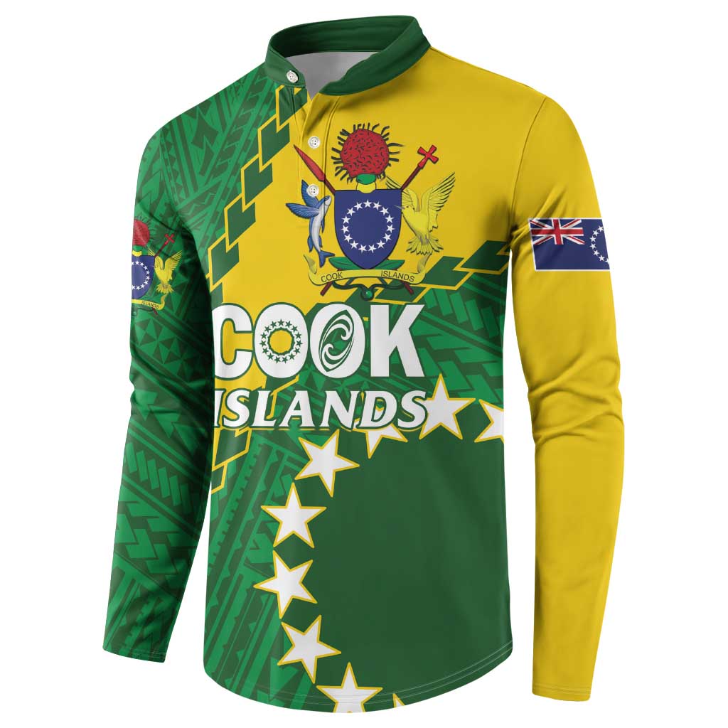 Custom Cook Islands Rugby Kukis Button Sweatshirt Circle Stars