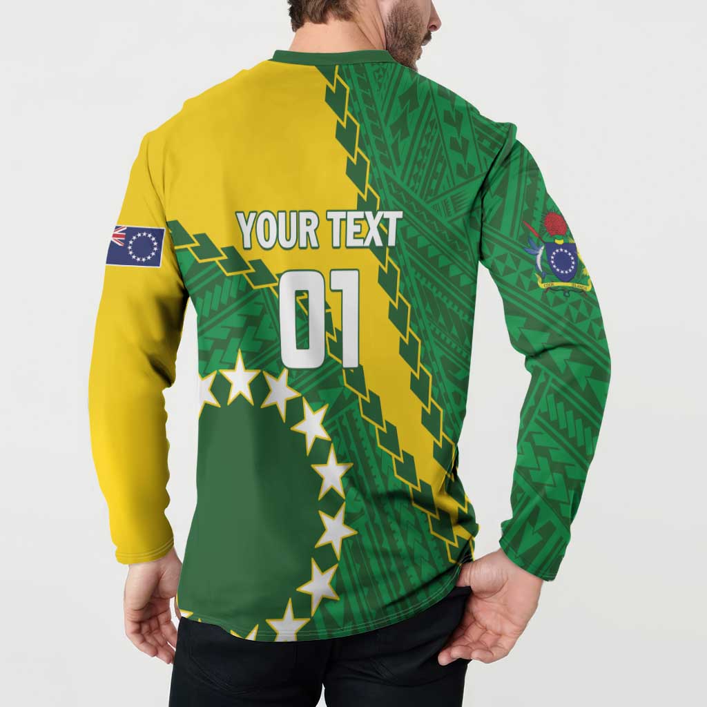 Custom Cook Islands Rugby Kukis Button Sweatshirt Circle Stars