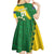 Custom Cook Islands Rugby Kukis Kid Short Sleeve Dress Circle Stars