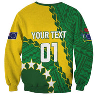 Custom Cook Islands Rugby Kukis Sweatshirt Circle Stars