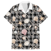 Hawaiian Ocean Seashells Hawaiian Shirt Black Palaka Pattern