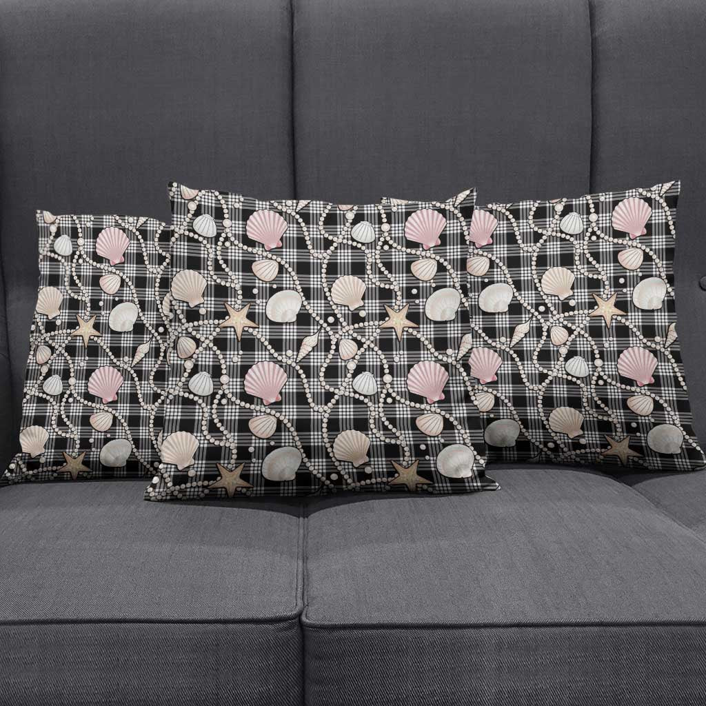 Hawaiian Ocean Seashells Pillow Cover Black Palaka Pattern LT01 - Polynesian Pride