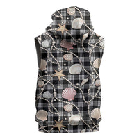 Hawaiian Ocean Seashells Sleeveless Hoodie Black Palaka Pattern LT01 - Polynesian Pride