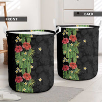 Hawaiian Hibiscus Plumeria Laundry Basket Tropical Leaves LT01 - Polynesian Pride