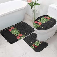 Hawaiian Hibiscus Plumeria Bathroom Set Tropical Leaves