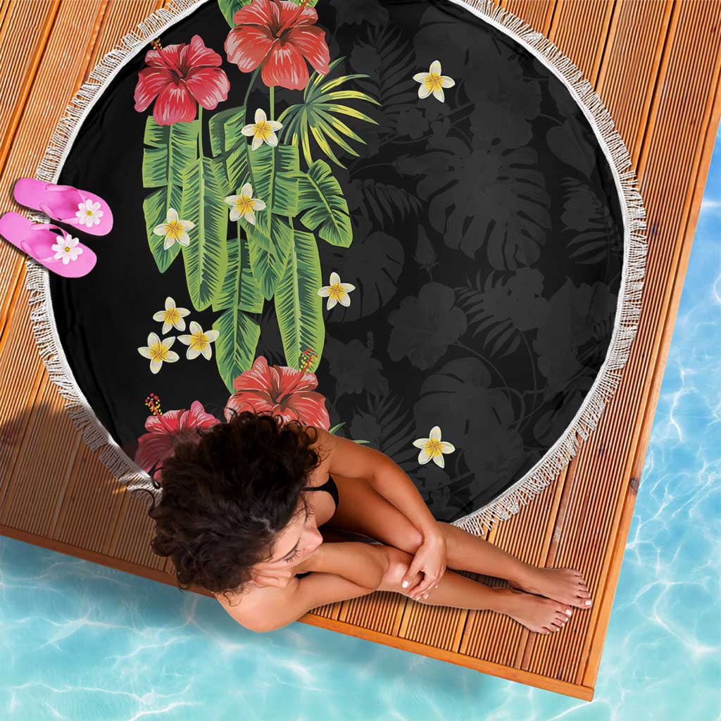 Hawaiian Hibiscus Plumeria Beach Blanket Tropical Leaves LT01 - Polynesian Pride